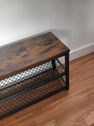 Banco Zapatero Madera y Metal