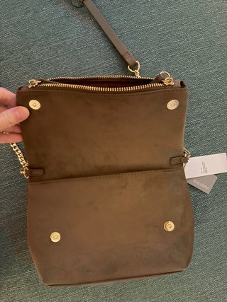Bolso ante marrón y verde militar