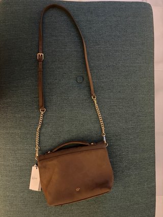 Bolso ante marrón y verde militar
