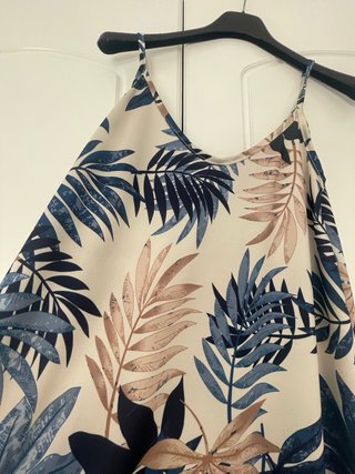 Vestido largo estampado hojas verano