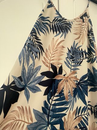 Vestido largo estampado hojas verano