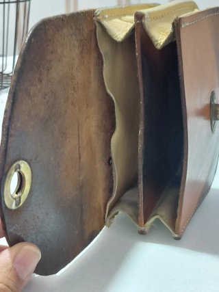 Cartera cobrador de cuero.