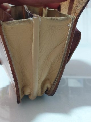 Cartera cobrador de cuero.