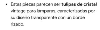 Tulipas de cristal para lámpara