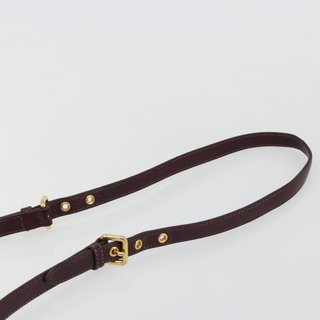 Miu Miu Hand Bag Leather 2way Red Gold Auth