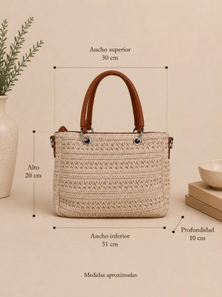 Bolso crochet ganchillo Verano Beige