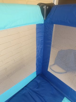 Cuna de Viaje Plegable Azul con Bolsa