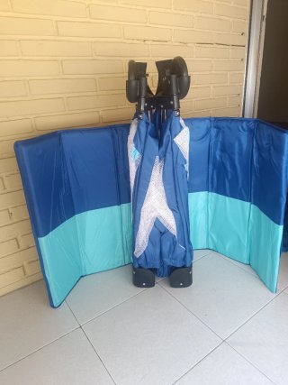 Cuna de Viaje Plegable Azul con Bolsa