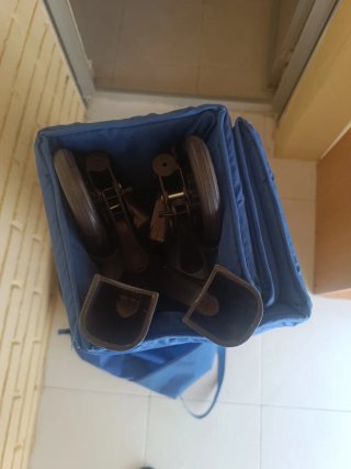 Cuna de Viaje Plegable Azul con Bolsa