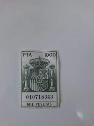 Lote Sellos Antiguos España PTA 50, 30, 5000, 1000