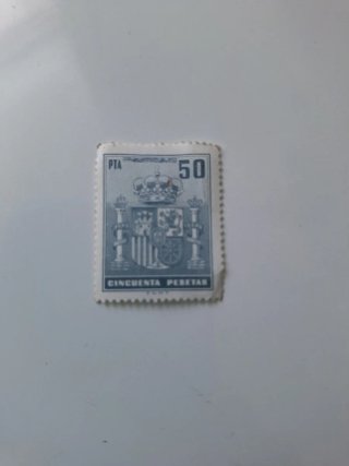 Lote Sellos Antiguos España PTA 50, 30, 5000, 1000