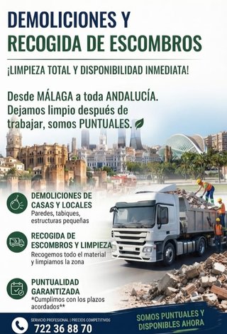 Servicio de demoliciones y recogida de escombros