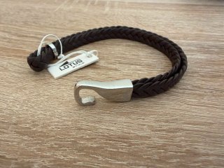 Pulsera Lotus Style Hombre (Cuero Marrón)