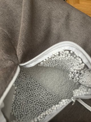 Puff grande de tela gris