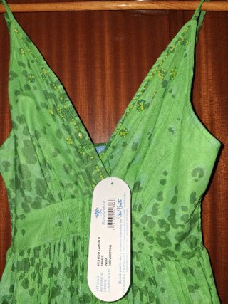 Vestido largo estampado verde