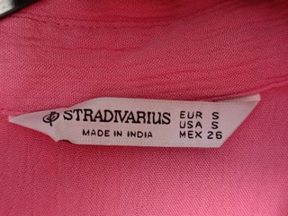 Camisa Crop Stradivarius Rosa Mujer Talla S