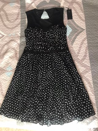 Vestido Guess Negro Lunares Talla M Nuevo