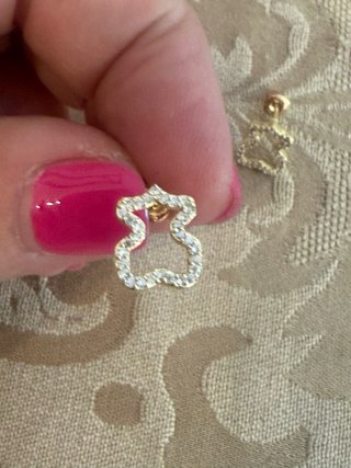 Pendientes Oso con Circonitas Oro Rosa