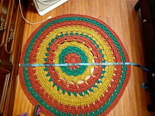 Alfombra redonda Crochet multicolor
