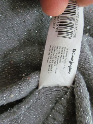 Jersey Mujer Cuello Vuelto Gris Brillo Talla L