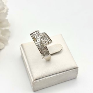 Anillo Oro Blanco 18kt con Diamantes