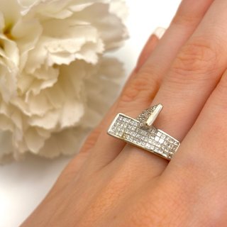 Anillo Oro Blanco 18kt con Diamantes