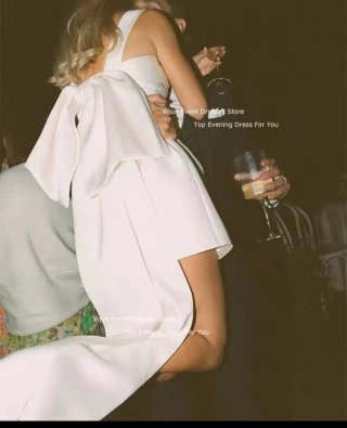 Vestido de Novia Civil Blanco con lazo