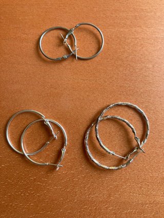 Pendientes aro plateados