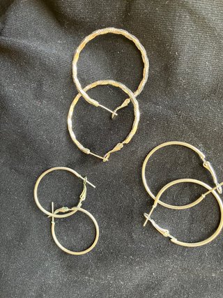 Pendientes aro plateados