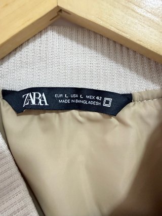Cazadora Bomber Zara Beige Talla L