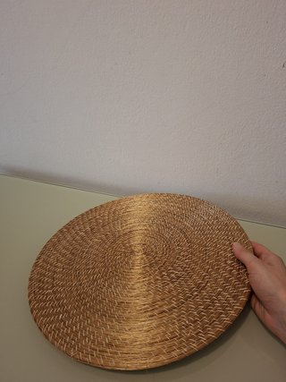 Bajoplato artesanal de oro vegetal nuevo