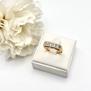 Anillo oro 18kt con diamantes talla antigua
