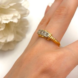Anillo oro 18kt con diamantes talla antigua