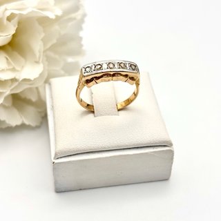 Anillo oro 18kt con diamantes talla antigua