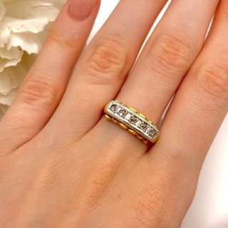 Anillo oro 18kt con diamantes talla antigua