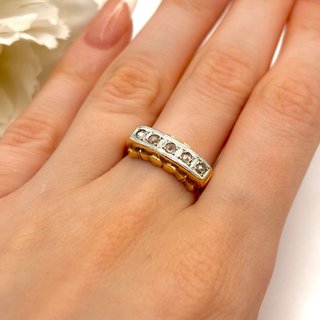 Anillo oro 18kt con diamantes talla antigua