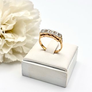 Anillo oro 18kt con diamantes talla antigua