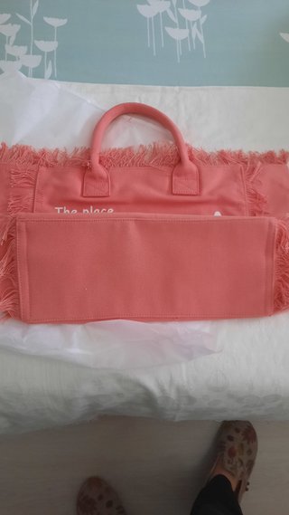 Bolso de playa Saint Rosa rosa y blanco