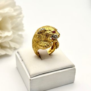 Anillo Oro 18kt Diamantes y Rubíes