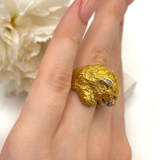 Anillo Oro 18kt Diamantes y Rubíes