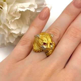 Anillo Oro 18kt Diamantes y Rubíes