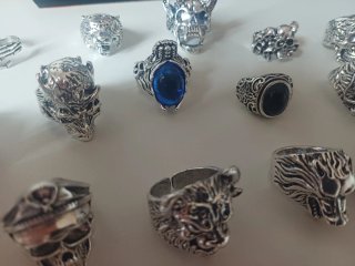 Lote 15 Anillos Góticos Dragones Calaveras ect...
