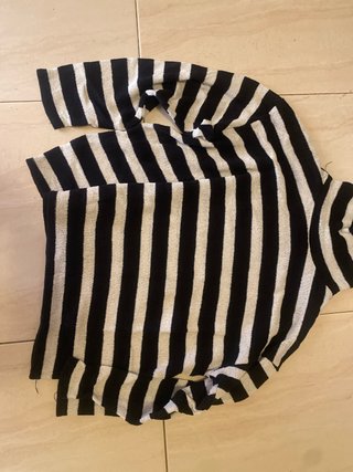Jersey Zara Rayas Blanco y Negro