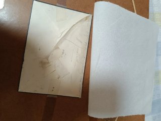 Grabado antiguo en porcelana con carta de casa rea