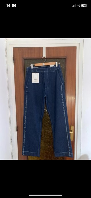 Pantalón ZARA chico ancho azul