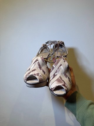 Sandalias Buffalo Piel Serpiente Tacon Plataforma