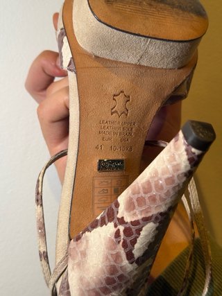 Sandalias Buffalo Piel Serpiente Tacon Plataforma