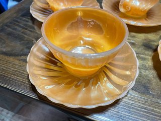 Juego de Café Vidrio Naranja Anchor Hocking