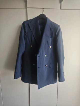 Completo abito uomo blu doppiopetto