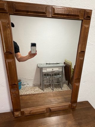 Recibidor y espejo castellano madera